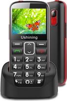 Vyresniųjų mobilusis telefonas 4,5 cm GSM mobilusis telefonas su dviem SIM kortelėmis ir dideliais mygtukais, be sutarties, juodas (F200 Black)
