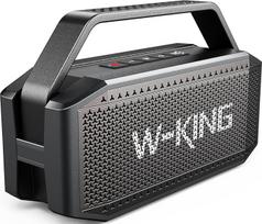 W-KING "Bluetooth" garsiakalbis, 80 W galios, atsparus vandeniui IPX6, nešiojamasis muzikos langelis, "Bluetooth" langelis su 2 pilno diapazono garsiakalbiais / sodriais bosais, 2 poros / 30 valandų / U diskas / TF kortelė / AUX / EKV, didelis vakarėlių g