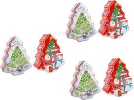 Weihnachtsdekorationen, 6 Stück Weihnachts-Blechbox, Snacks, Süßigkeiten, Kekse, Geschenk, Weihnachtssüßigkeiten, Weihnachtsmann, Süßigkeitendosen, Weißblech-Aufbewahrung