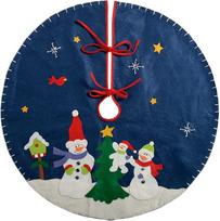 WeRChristmas Sniego senis Kalėdų eglutės sijono dekoracija, audinys, įvairiaspalvis, 90 cm, didelis
