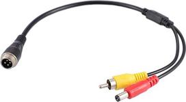 X AUTOHAUX 1 x 36,5 cm automobilinės kameros adapteris iš 4 kontaktų į RCA adapterį M12 4 kontaktų vyriškos lyties į RCA AV nuolatinės srovės vyriškos lyties kabelį Monitoriaus vaizdo kabelio adapteris