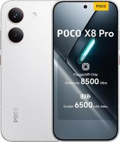 XIAOMI Poco X8 Pro išmanusis telefonas 8GB + 256GB, "Dimensity 8500-Ultra" procesorius, 6500mAh baterija, itin ryškus AMOLED ekranas, 50MP "Sony IMX882" pagrindinė kamera su OIS, baltos spalvos