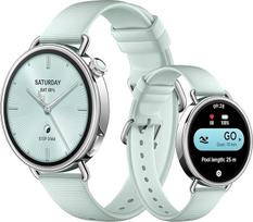 XIAOMI Watch S4 41 mm išmanusis laikrodis - nerūdijančio plieno korpusas, itin lengvas, 150+ sporto režimų, tiksli menstruacijų ciklo prognozė, saugos pagalbos skambučio funkcija, fluoro gumos dirželis (mėtų žalia)