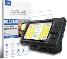 [2 pakuotės] Originali grūdinto stiklo ekrano apsauga Garmin Striker Vivid 7cv/7dv/7sv GPS žuvų ieškikliui su 7 colių jutikliniu ekranu (HD Clear)