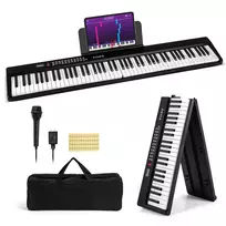 Skaitmeninis pianinas 128x23x6cm., juodos/baltos spalvos