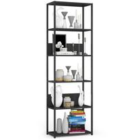 Knygų lentyna Akord Loft 600, juoda sp., 192 cm x 60 cm x 32 cm