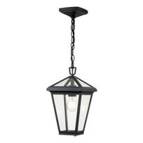 Lauko pakabinamas šviestuvas Quintiesse Alford, 60W, E27, IP44, juoda sp., 20.3 cm x 45.9 cm