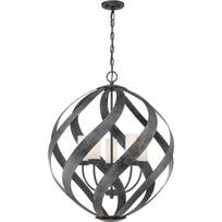 Lauko pakabinamas šviestuvas Quintiesse Blacksmith, 40W, E14, IP44, juoda sp., 66.4 cm x 85.5 - 333.7 cm