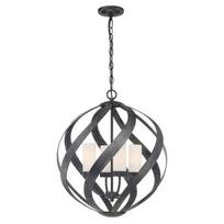 Lauko pakabinamas šviestuvas Quintiesse Blacksmith, 40W, E14, IP44, juoda sp., 50.1 cm x 38.2 - 316.4 cm