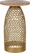 Kavos staliukas Beliani Waihi, ruda sp./aukso sp., 30 cm x 30 cm x 52 cm