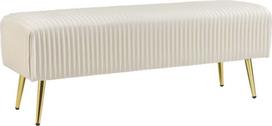 Prieškambario suoliukas Beliani Paterson, kreminė sp., 118 cm x 40 cm x 42 cm