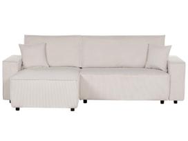 Kampinė sofa - lova Beliani Abacka, balta sp., kairinė, 247 x 147 cm x 90 cm