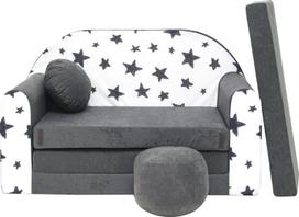 Vaikiška sofa Welox AC1, balta/pilka