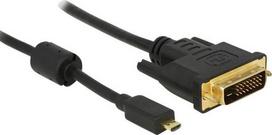 Laidas Delock Video / Audio cable video / audio cable Micro HDMI D male, DVI-25-pin female, 1 m, juoda sp.