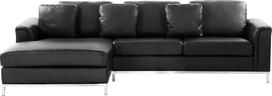 Kampinė sofa Beliani Oslo, juoda sp., kairinė, 270 x 151 cm x 64 cm