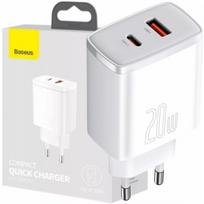 BASEUS USB USB-C 20 W įkroviklis telefonui, 2 prievadai, universalus, greitas, QC 3A