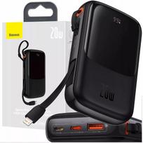 BASEUS išorinė baterija 10000 mAh 20W su integruotu Lightning kabeliu