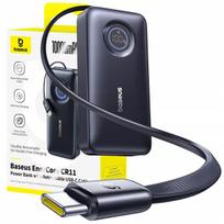 BASEUS išorinė baterija 10000 mAh 45W USB-C su ištraukiamu USB-C laidu ir ekranu
