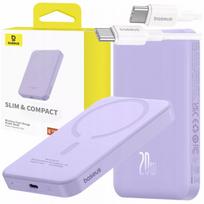 BASEUS INDUKCINIS IŠORINIS BATERIJŲ ĮKROVIKLIS 5000mAh 20W GREITAS MAGSAFE + LAIDAS LĖKTUVAMS
