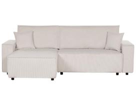 Kampinė sofa - lova Beliani Abacka, balta sp., kairinė, 247 x 147 cm x 90 cm