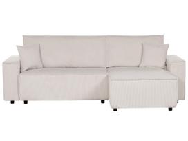 Kampinė sofa - lova Beliani Abacka, balta sp., dešininė, 247 x 147 cm x 90 cm