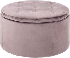 "AC Design" baldai Rocco Storage Stool Pink Velvet Fabric Svetainės baldai W60 x H35 x D60cm