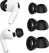 "AirPods Pro 3" (2025) ausinių antgaliai, minkštos atminties putų ausinės "AirPods Pro" 3 kartos ausinėms, be silikono spaudos, neslidus dizainas, tinka įkrovimo dėklui, 3 poros (S/M/L, juoda)