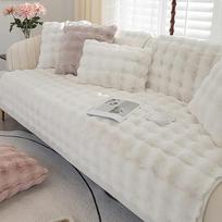 "Akayoo Cuddly Plush Sofa Cover", triušio pliušinis sofos užvalkalas, sofos apsauga, neslystantis, sofos užvalkalas kampinis sofos 1, 2, 3, 4 vietų, sofos užvalkalas, L formos pliušas, sofos užvalkalas, storas pliušinis apsauginis sofos užvalkalas