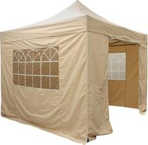 "All Seasons Gazebos" 2,5 x 2,5 m iškylančioji pavėsinė su 4 šoninėmis sienelėmis, priedų paketu ir ritininiu krepšiu, labai patvari, visiškai atspari vandeniui, iš aukštos kokybės medžiagų (smėlio spalvos)