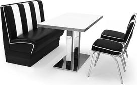 "American Diner Viber2" suolas 120 cm + užkandinės stalas + 2 x retro kėdės