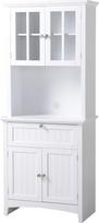 "American Furniture Classics OS Home and Office Buffet and Hutch" bufetas su įrėmintomis stiklinėmis durelėmis ir stalčiumi, didelis, baltas