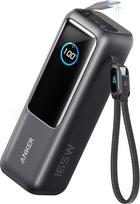 "Anker" nešiojamojo kompiuterio maitinimo bankas, 25 000 mAh išorinė baterija su 3 x 100 W USB-C prievadais, skirta kelių įrenginių įkrovimui, integruotas + ištraukiamas kabelis, skirta "iPhone 16/15", "MacBook", "Samsung" ir kt.