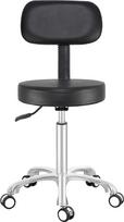 "Antlu Rolling Stool", pasukama taburetė su ratukais, reguliuojamo aukščio, biuro taburetė su atlošu, makiažo taburetė, darbo taburetė, biuro taburetė, sėdimoji taburetė (juoda)