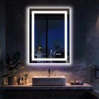 "Antok" 70 x 50 cm LED vonios kambario veidrodis su apšvietimu, reguliuojamo apšvietimo išmanusis veidrodis su 3 spalvų temperatūromis, aukštu CRI >90, atminties funkcija, nedūžtančiu stiklu ir ETL sertifikatu
