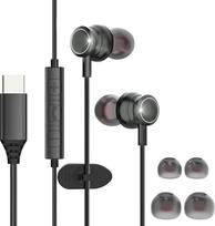 "bakibo" USB C ausinės, suderinamos su S25 S24 S23 A54 A53 laidinėmis USB C ausinėmis su mikrofonu ir garsumo valdymu USBC C tipo ausinėmis, skirtomis "iPhone 16 15 Pro Max i Pad", pilkos spalvos