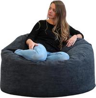 "bananair" - "Cord XXL Bean Bag" suaugusiesiems ir vaikams - minkštas ir patogus - optimali nugaros atrama - "Bean Bag" kėdė su užpildu, žaidimų "Bean Bag" kėdė (100 cm, mėlyna)
