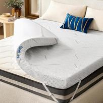 "BEDLORE" čiužinio antčiužinys 140 x 190 cm, H3/H4 atminties putų antčiužinys, 7,6 cm aukščio patogus putų kvėpuojantis gelio antčiužinys, skirtas "Box Spring" lovai, karavanui, sofai-lovai