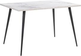 "Beliani Modern Santiago" valgomojo stalas "Marble Look White/Black" 120 x 80 cm stačiakampio formos