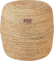 "Beliani" patalpų pufas Smėlio smėlio smėlio spalvos džiuto užpildas EPS apvalus skersmuo 46 cm Boho Dalama