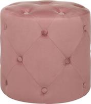"Beliani" pufas Velvet Pink Round 40 cm dygsniuotas su sagomis Chesterfield Style Corolla
