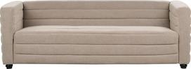 "Beliani" sofa audinys smėlio spalvos / taurė, 3 sėdimų vietų, minkšta, su aukštais porankiais Svetainės kiemas