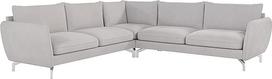 "Bellano" kampinė sofa su pagalvėle 276 x 276 x 87 cm Mikropluošto metalinės kojos Chromuotos laisvai pastatomos "Bellano Silver