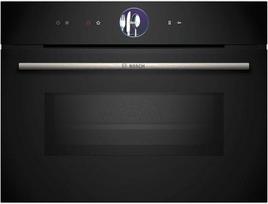 "Bosch" CMG7241B1, Serie 8 smarter Einbau-Kompaktbackofen mit Mikrowellenfunktion, 45 x 60 cm, Schwarz, Made in Germany, Air Fry, Digitaler Bedienring, Touchdisplay, Automatikprogramme Reinigungshilfe