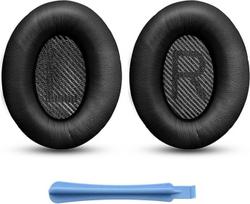 "Bose" ausų pagalvėlės "Bose" ausų pagalvėlės, suderinamos su "Bose QuietComfort QC15 QC25 QC25 QC2 QC35II QC35/ Ae2 Ae2i Ae2w SoundTrue Over-Ear" ausinėmis, minkšta oda (juoda)