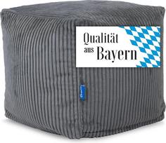 "Bruni Cubo Cord Seat Cube", pilkos spalvos - 40 x 40 x 40 cm "Cord Seat Cube" iš Vokietijos, sėdimasis kubas, kojų ir grindų pagalvėlė