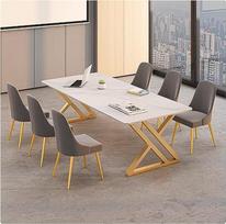 "Büro-Konferenztisch- und Stuhl-Set", "Besprechungsraummöbel", stabilus metalinis stalas, tvirtesnis ledo sluoksnis ir plokštė iš šlaito (A,180CM)