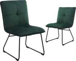 "CangLong Rivet Logan Mid Century Modern" valgomojo kėdė su metalinėmis kojomis, 2 vnt., žalios spalvos