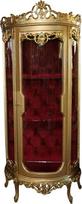 "Casa-Padrino" baroko stiliaus vitrina aukso/bordeaux spalvos H 205 cm, W 86 cm - Vitrina - Svetainės spinta stiklinė spinta - Antikvarinė išvaizda