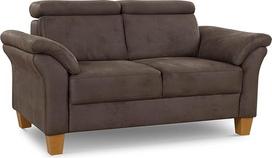 "Cavadore Ammerland" dvivietė kaimiško stiliaus sofa su spyruokliniu branduoliu ir reguliuojamais galvos atlošais 156 x 84 x 93 cm "Suede Look Brown