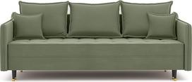 "Cloe" sofa-lova 148 x 202 cm, 3-vietė sofa-lova su miego funkcija ir lovos dėže, minkšta kampinė sofa-lova, 3-vietė sofa-lova - žalia